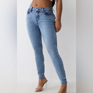 True Religion JENNIE MID RISE CURVY SKINNY JEAN Sz 25